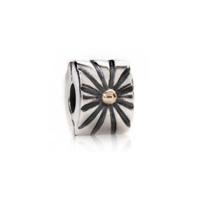 Pandora Clip Charm Sunburst 14k Gold and Silver