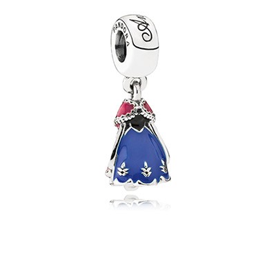 Pandora Silver Disney Anna Dress Dangle Charmwith Blue Enamel