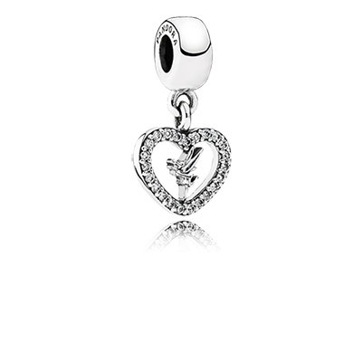 Pandora Silver Disney Tinkerbell Dangle Charm With Cz