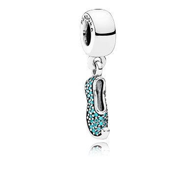 Pandora Disney Jasmine Sparkling Slipper With Teal CZ Dangle