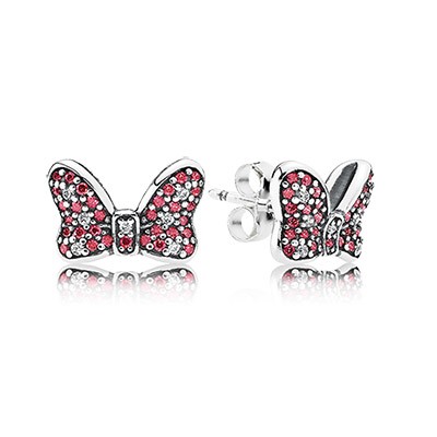 Pandora Disney Minnie Sparkling Bow with CZ Stud Earrings