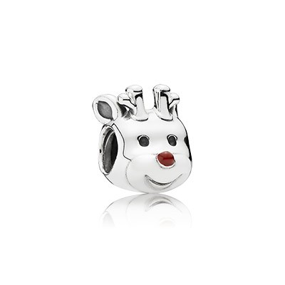 Pandora Red Nosed Reindeer With Red Enamel Charm