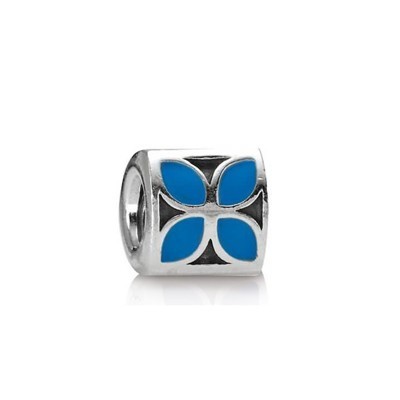 Pandora Enamel Charms 4-Petal Flower Blue