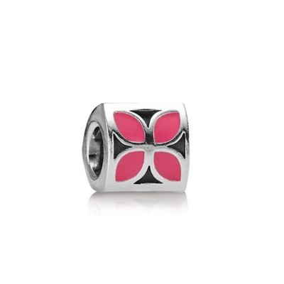 Pandora Enamel Charms 4-Petal Flower Pink