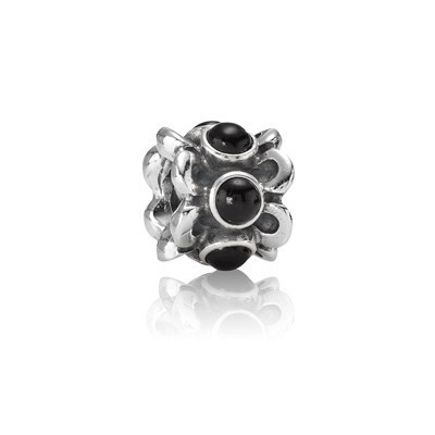 Pandora Flowers Black Gems Bead Charm