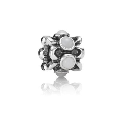 Pandora Flowers White Gems Bead Charm