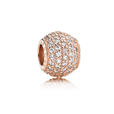 Pandora Rose Colour Silver Pave Ball Charm