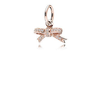 Pandora Rose Sparkling Bow with Clear CZ Pendant