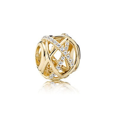 Pandora Golden Galaxy with Clear CZ Charm