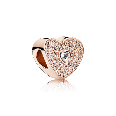 Pandora Rose Sweetheart with Clear CZ Charm