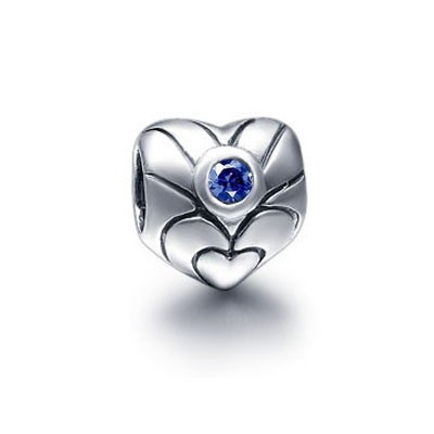 Pandora Gems and Silver Blue Hearts YTIKE Charm