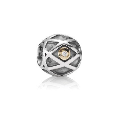 Pandora Gems and Silver Stripes YTIKE Charm