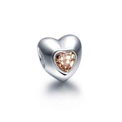 Pandora Gems and Silver Yellow Hearts YTIKE Charm