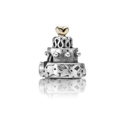 Pandora Heart Cake Shape Two-Tone Charms