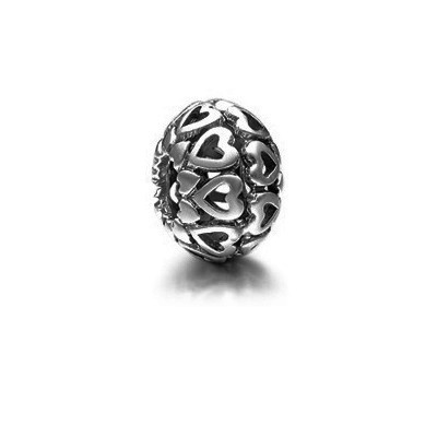 Pandora Hollow Hearts Charm Sterling Silver