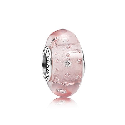 Pandora Pink Fizzle Murano Glass Charm