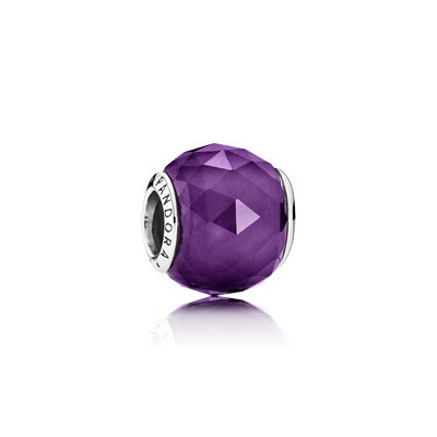 Pandora Geometric Facets with Royal Purple Crystal Charm