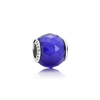 Pandora Geometric Facets with Royal Blue Crystal Charm