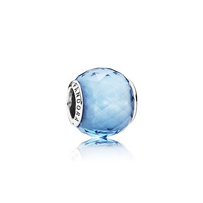 Pandora Geometric Facets With Sky Blue Crystal Charm