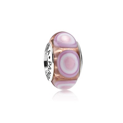 Pandora Pink Glass Ripple Charm