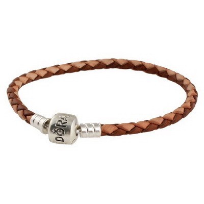 Pandora Melon And Tangerine Single Braided Leather Bracelet