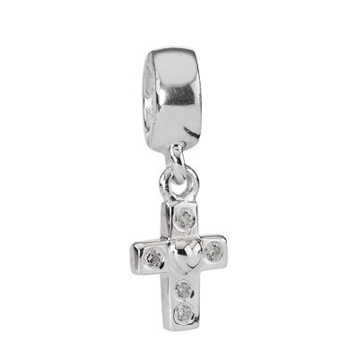 Pandora Cross with Clear CZ Dangle