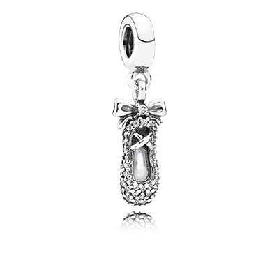 Pandora Ballet Slipper with Clear CZ Dangle