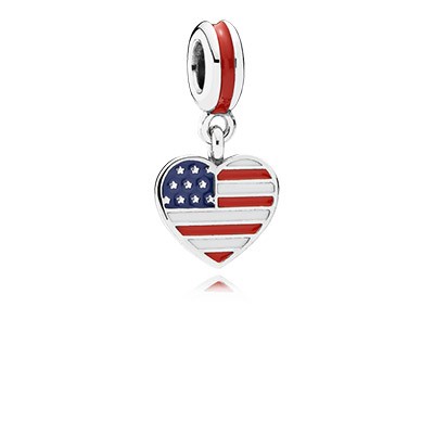 Pandora Germany Heart Flag with Enamel Dangle