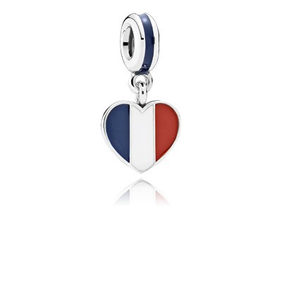 Pandora Italy Heart Flag with Enamel Dangle