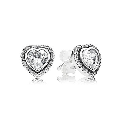 Pandora Sparkling Love with Clear CZ Stud Earrings