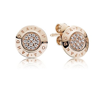 Pandora Rose Signature with Clear CZ Stud Earrings