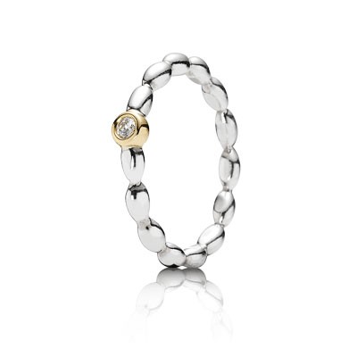 Pandora Evening Star with 14K and Diamond Stackable Ring