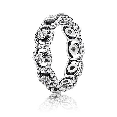 Pandora Her Majesty with Clear CZ Stackable Ring