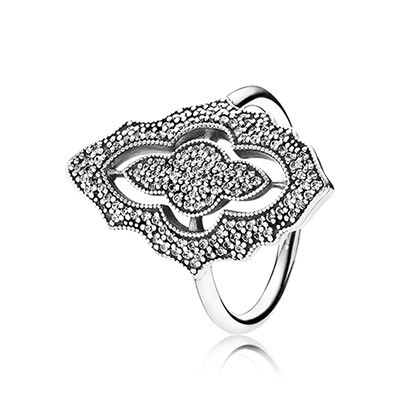 Pandora Sparkling Lace with Clear CZ Ring