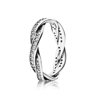Pandora Twist of Fate with Clear CZ Stackable Ring