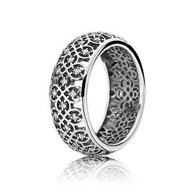 Pandora Intricate Lattice with Clear CZ Ring