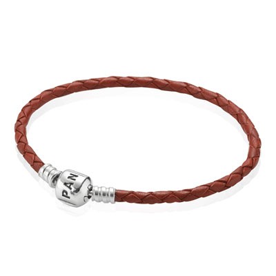 Pandora Red Double Braided Leather Bracelet