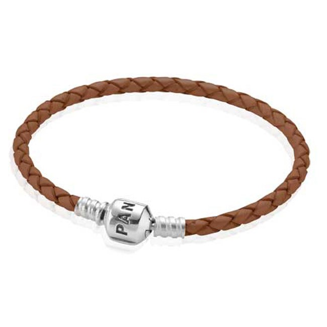 Pandora Brown Single Braided Leather Bracelet