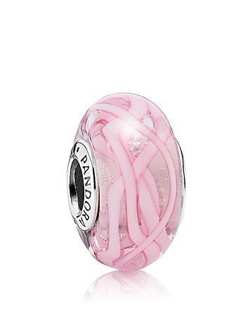 Pandora Pink Ribbon Of Hope Murano Glass Bead