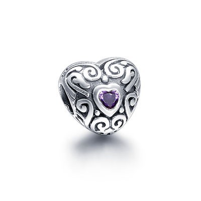 Pandora Purple Heart Gems Bead Charm