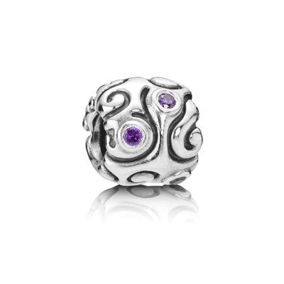 Pandora Purple Pattern Gems Bead Charm