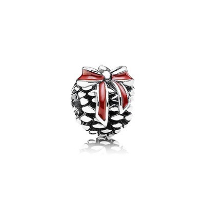 Pandora Red Enamel Pine Cone Charm