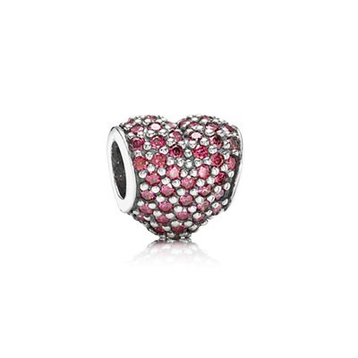 Pandora Red Pave Heart Charms