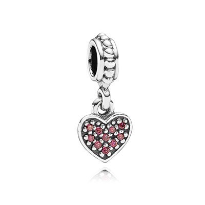 Pandora Red Pave Heart Charms
