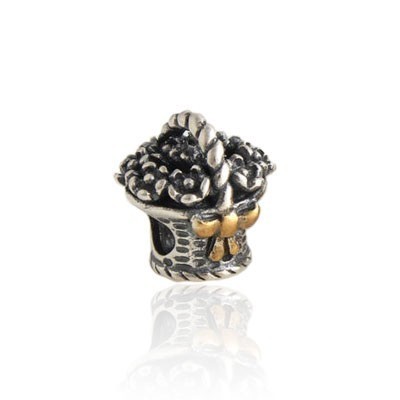Pandora Refined Basket Of Flowers Two-Tone Charms
