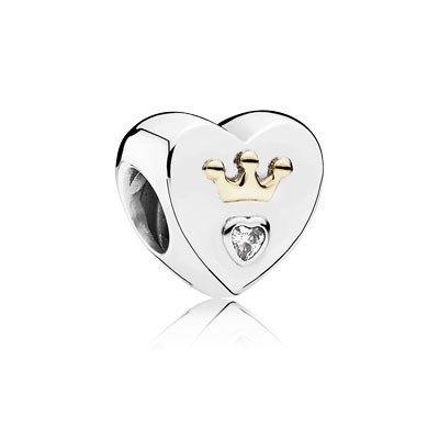 Pandora Majestic Heart with 14K and Clear CZ Charm
