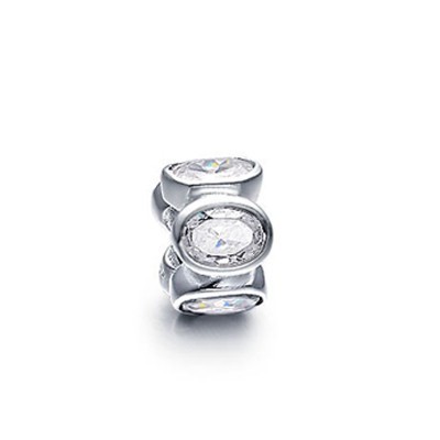 Pandora White Flower Crystal Bead Charm