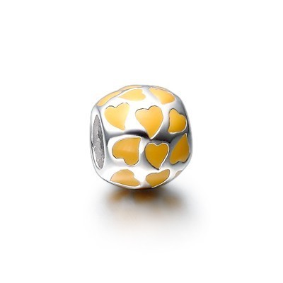 Pandora Yellow Enamel Heart Charm