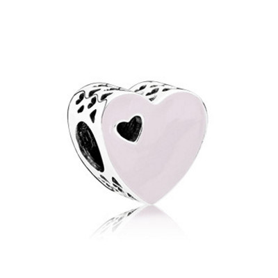 Pandora Heart silver charm with pink enamel