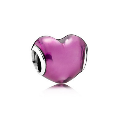 Pandora Heart silver charm with violet enamel